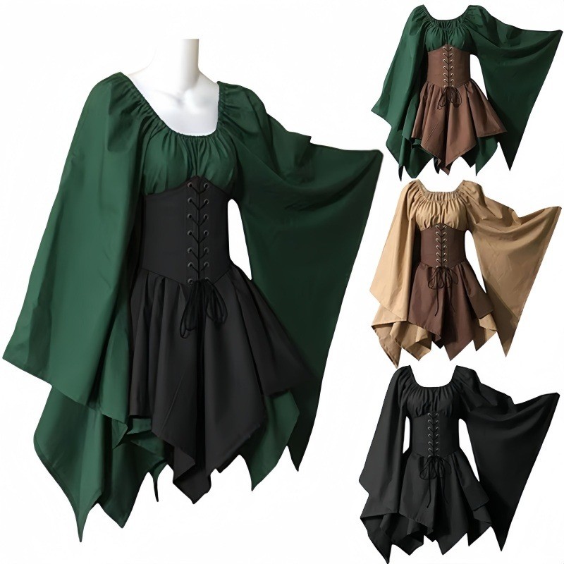 Medieval Costume Women Renaissance Medieval Dress Fairy Elf Traditional Irish Viking Costume Elf Ear