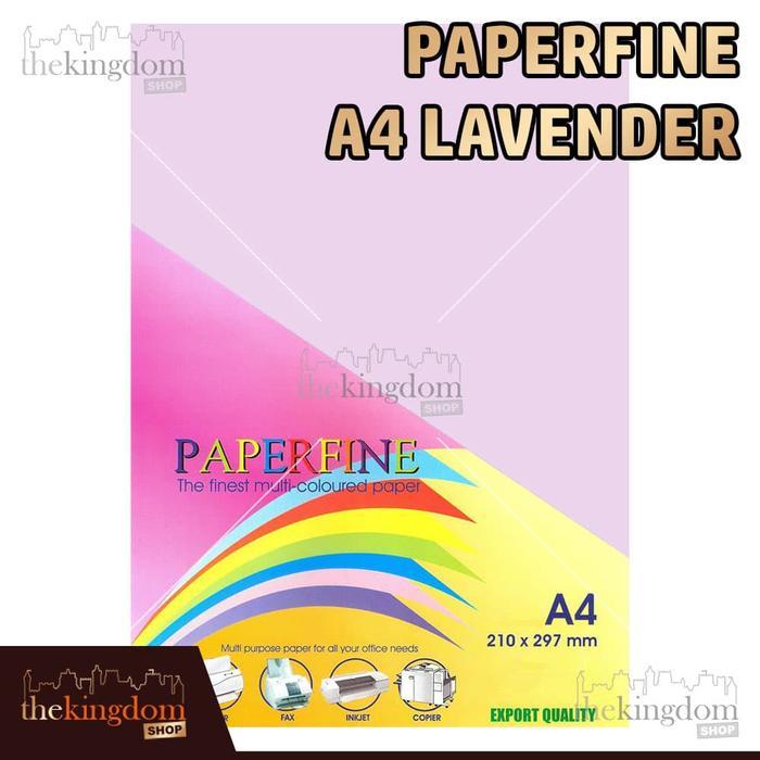 Paperfine Kertas Hvs Warna A4 Lavender Purple Ungu Muda 100 Lembar Kode Warna 185