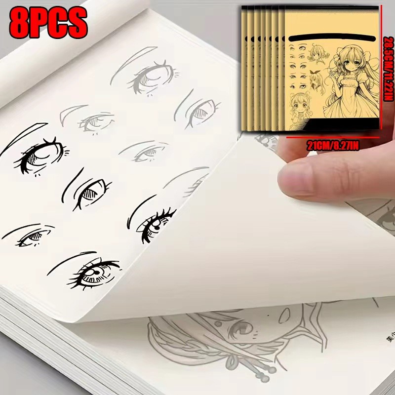 Anime Character Line Art Drawing Book 48 Pages for Beginners Hand Drawn Outlines Tracing Practice