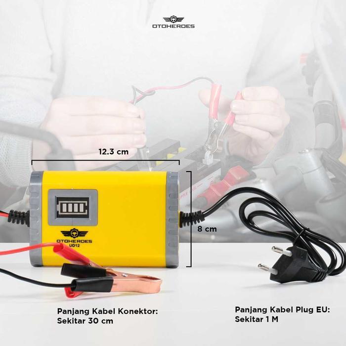 Charger Aki Motor Otomatis 12V 2A Otomatis - Aman Anti Overcharge Terbaik