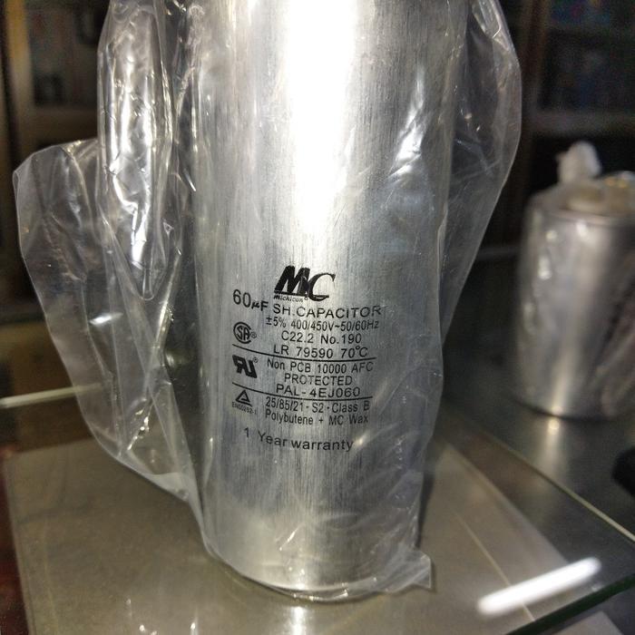 Kapasitor Capacitor Mc 60Uf 60 Mikro Farad Tabung Aluminium 400V 450V