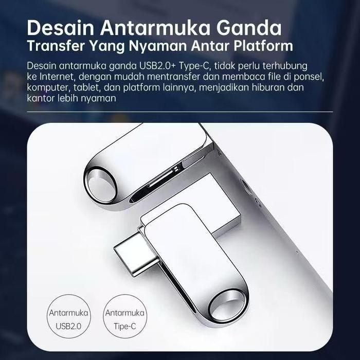 2Tb 2In1 Usb3.0 Flash Drive Type C 1Tb High-Speed Otg Usb Flash Drive, Suitable For Android
