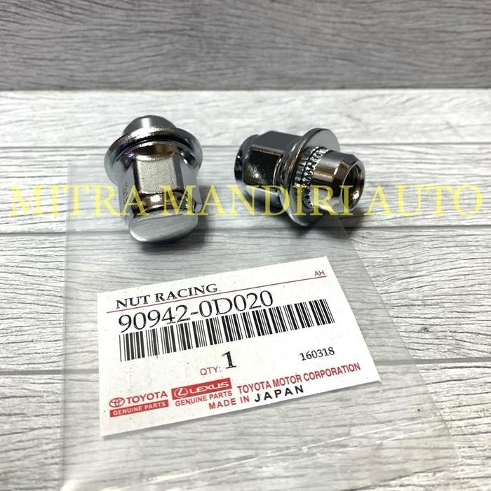 "New" NUT, MUR RACING BAUT RODA TOYOTA YARIS - VIOS - ALTIS - SOLUNA - SIENTA - LIMO ASLI CHROME