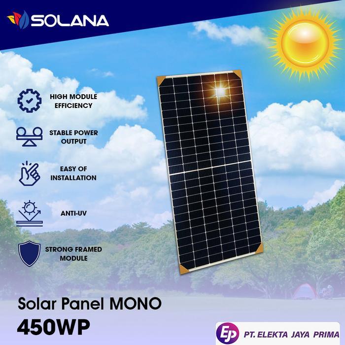 EJP SOLANA SOLAR PANEL MONO 450WP PV MODUL SOLAR CELL 450 WP MONO PANEL SURYA