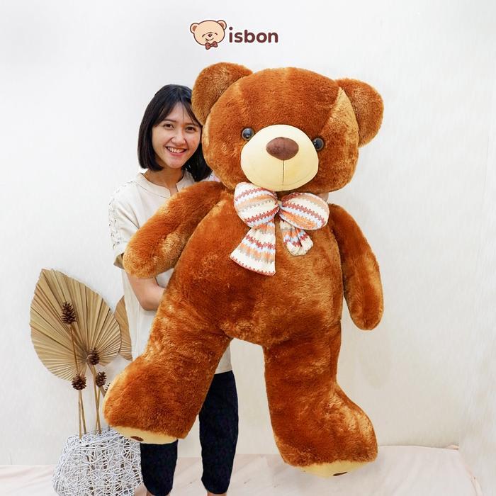 Boneka Beruang Jumbo 1 Meter Cokelat Bear Ivonne Brown SNI Istana Boneka