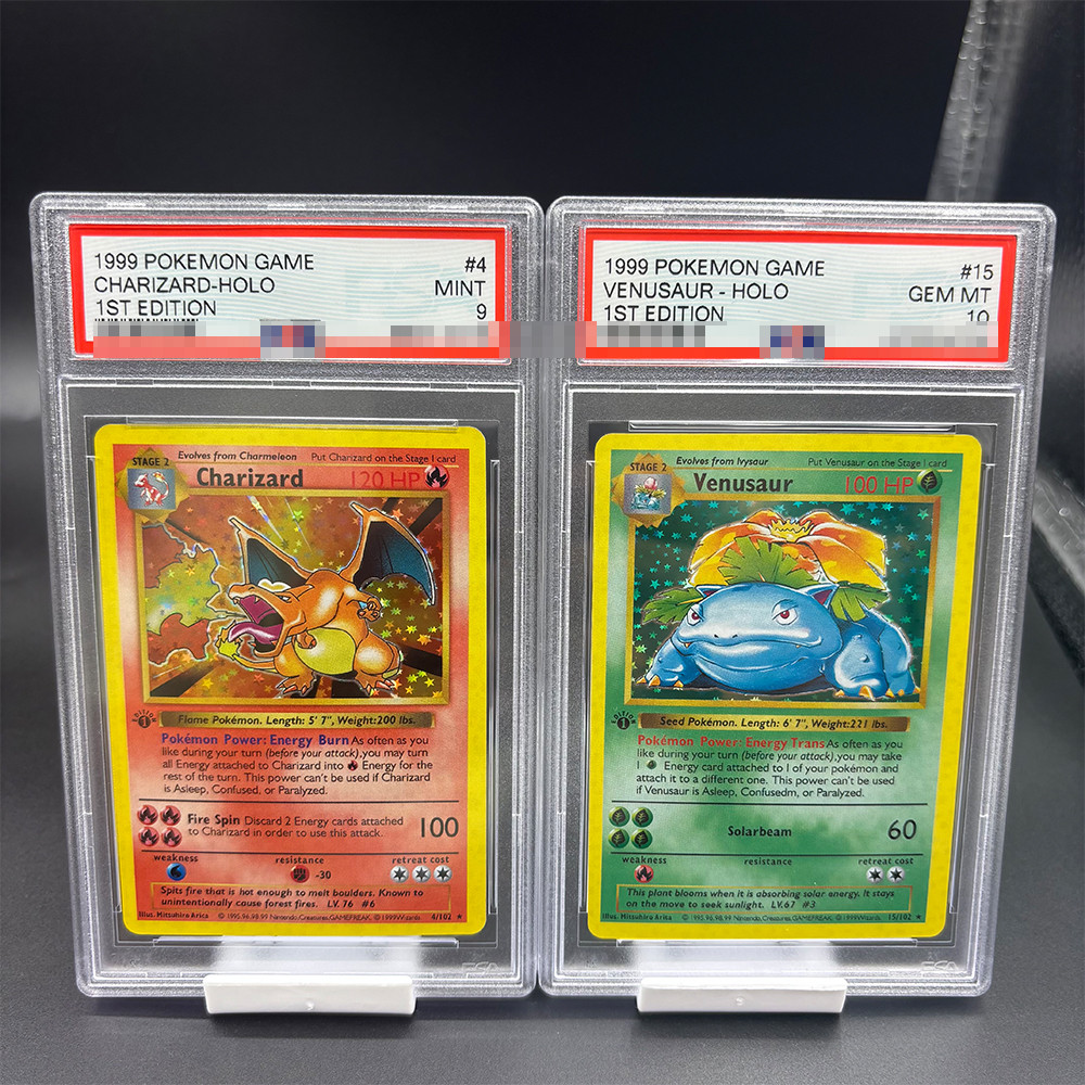 DIY 1999 PTCG GAME English Version 1ST EDITION CHARIZARD BLASTOISE Collection Card 10Points Rating
