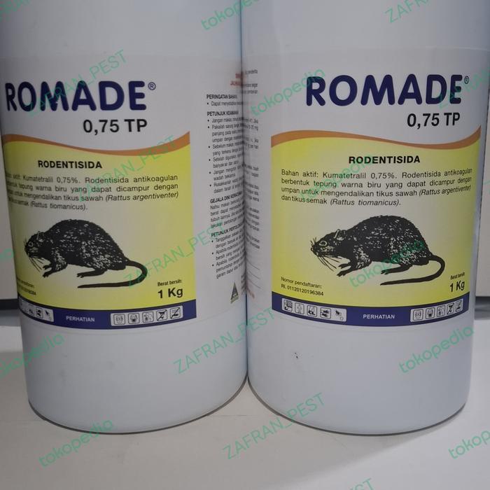 Romade 0,75TP racun tikus 1kg powder rodentisida umpan tikus bubuk