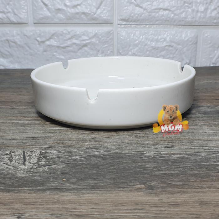 "New" Asbak keramik Bulat putih POLOS JUMBO 5inch asbak besar keramik 12.5cm