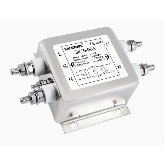 Single phase AC EMI power filter S470-60A 40A50A60A purification 220V anti-interference servo PLC