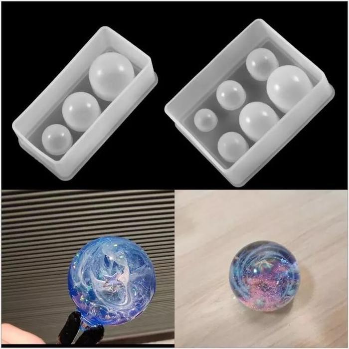 Cetakan Silikon Resin Bola Sphere Ball Variant Shape Epoxy Mold Co