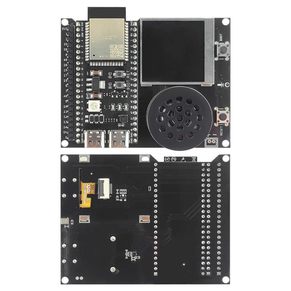 ESP32 S3 N16R8 Development Board with 1.54 Inch TFT Display Speaker Expansion Adapter Kit for DIY AI