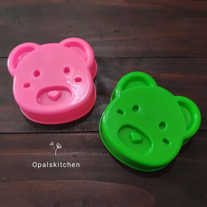 Cetakan Nasi Bento Kuning Karakter Panda Plastik Tebal