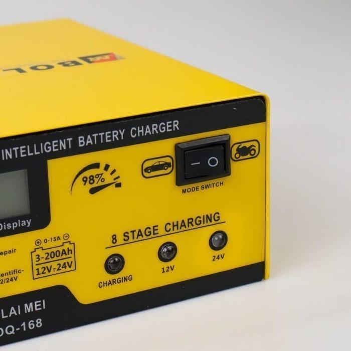 BO LAI MEI CHARGER AKI OTOMATIS MOBIL MOTOR KENDARAAN 12V/24V 200AH