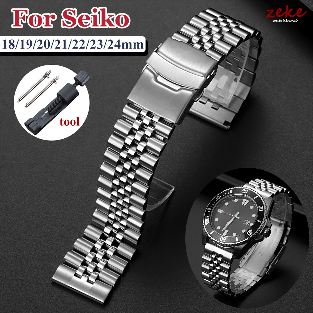 Luxury Straight End Stainless Steel Strap 18mm 19mm 20mm 21mm 22mm 23mm 24mm Bracelet for Jubilee