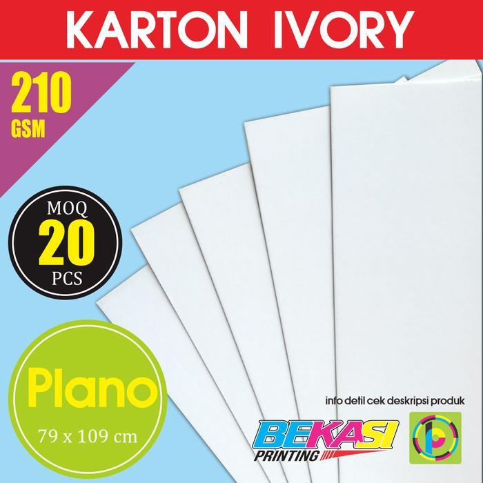 20 Lembar Kertas Karton Ivory 210 Gsm Plano 79X109 Cm