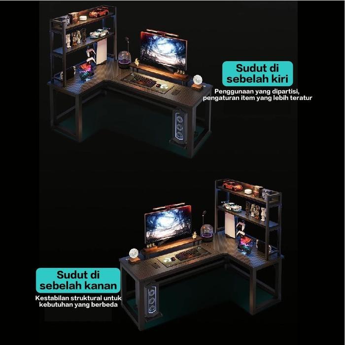 FUFU Meja Komputer Shaped L Meja Gaming Minimalis Meja Laptop Meja Kantor Meja Kerja Minimalis