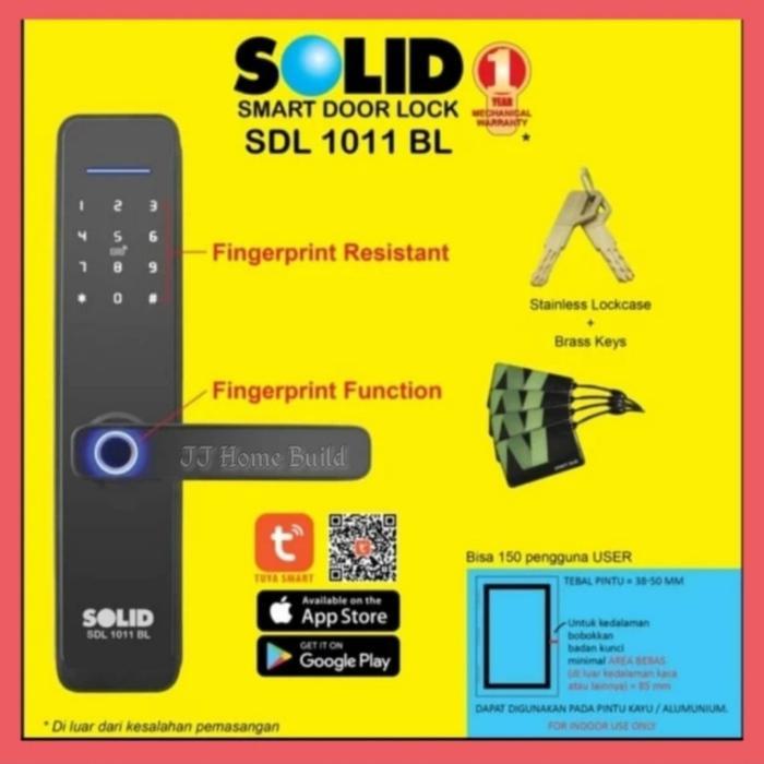 Solid Smart Door Lock Sdl 1011 Bl/Smart Lock Solid/Kunci Digital Solid