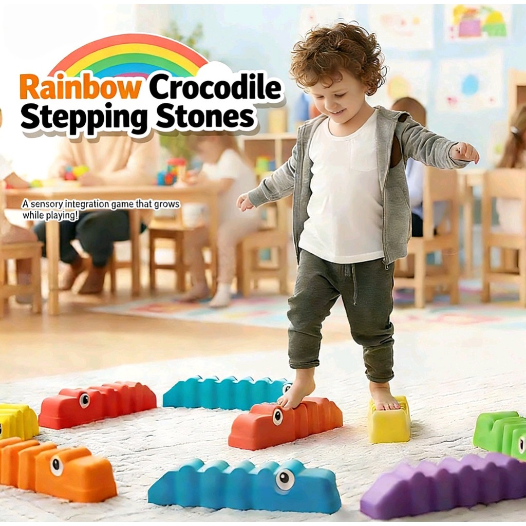 6PCS Anti-slip Wavy Pattern Balance Training Beam, Indoor & Outdoor Kids Gymnastics Fitness Toy,