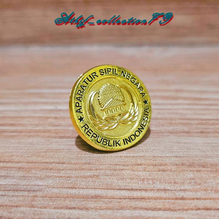 Pin Korpri ASN Bulat Bahan Logam Cor Tebal Pin Asn RI Bulat Magnet