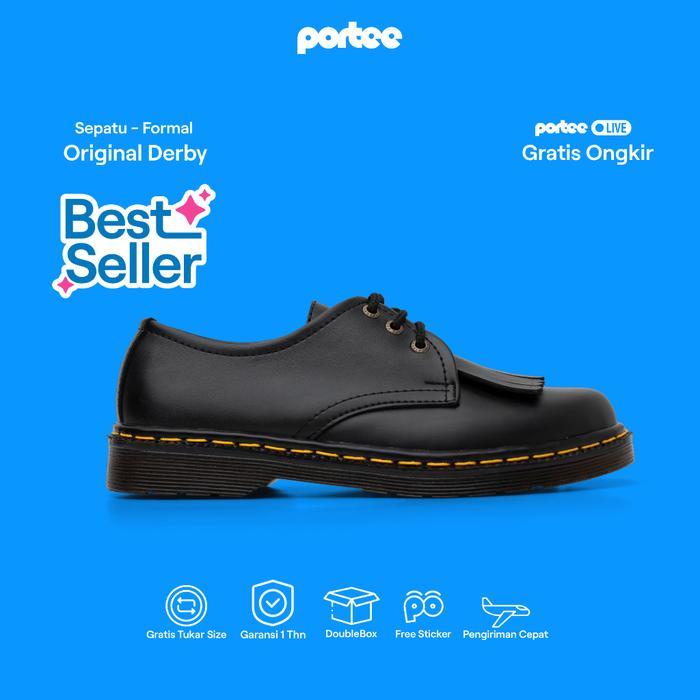 Promo Sepatu Boots Pria Portee Original Derby Formal Looks, Casual Feels Sepatu Kuliah, Kerja,
