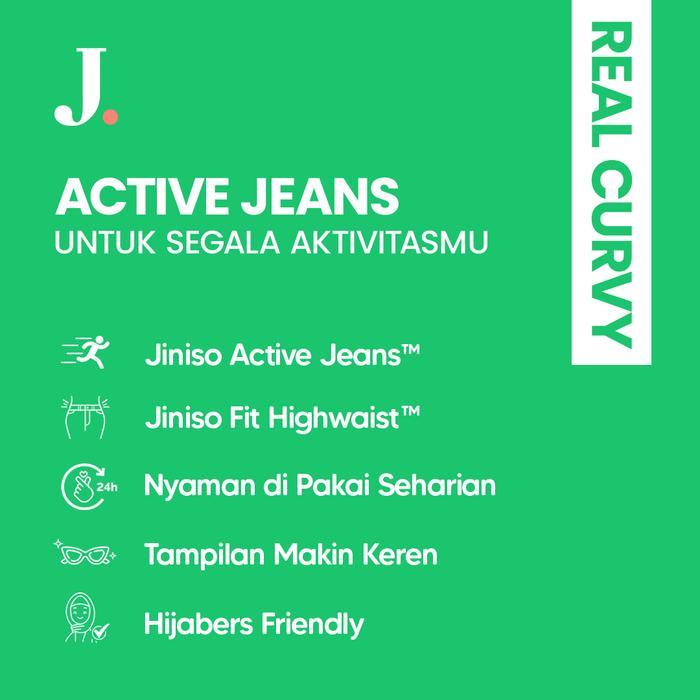 Real Curvy - Jiniso Jumbo Boyfriend Celana Jeans Wanita Warna Denim Highwaist Pasti Diskon