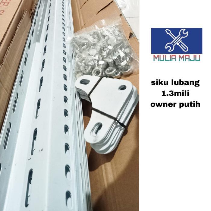 Terlaris Besi Siku Lubang 1,3mili Owner Putih / Besi siku lubang putih SALE