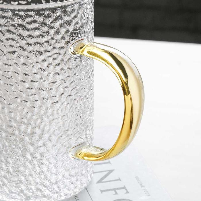 GELAS KACA BESAR UNIK CAFE AESTHETIC TAHAN PANAS DINGIN 300ML