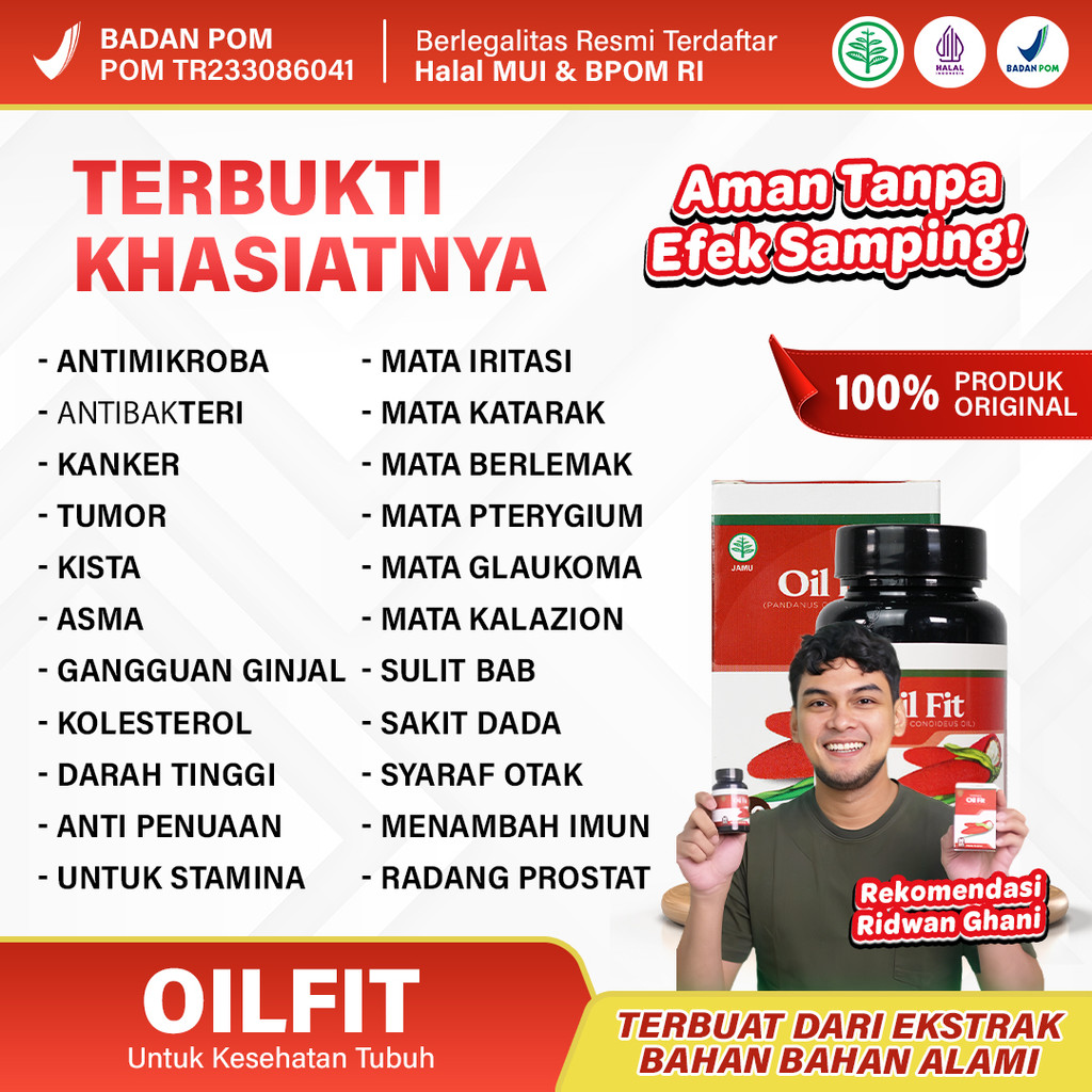 Obat herbal untuk keluhan Benjolan Payudara Kelenjar Getah Bening, dan Benjolan Lipoma. OilFit Isi 5