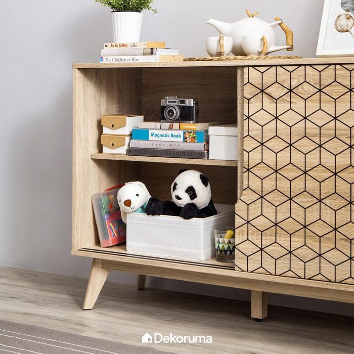 Dekoruma Nomura Lemari Kabinet Minimalis 2 Pintu Sliding Credenza Buffet