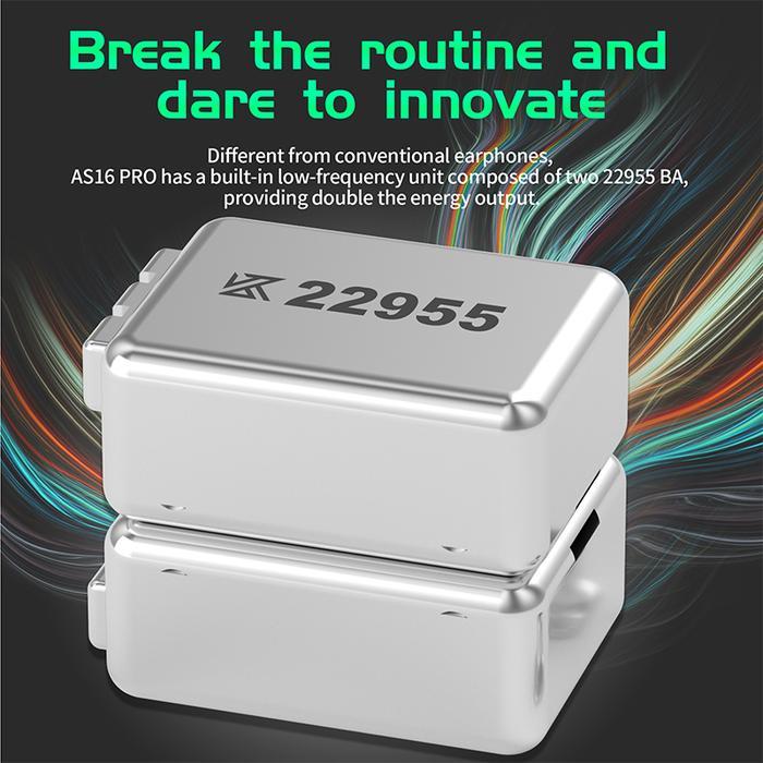 KZ AS16 Pro Metal In Ear Earphone 8 BA with MIC