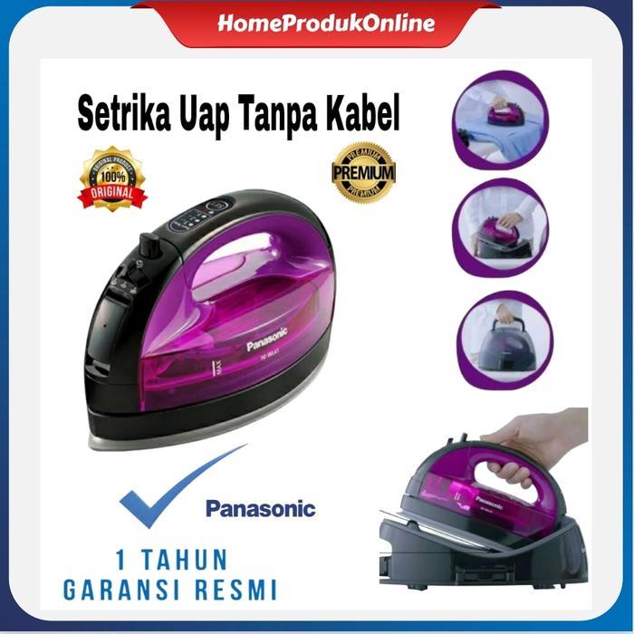 PANASONIC SETRIKA LISTRIK UAP PREMIUM GENGGAM TANPA KABEL CORDLESS IRON 1200W HEMAT AMAN PRAKTIS