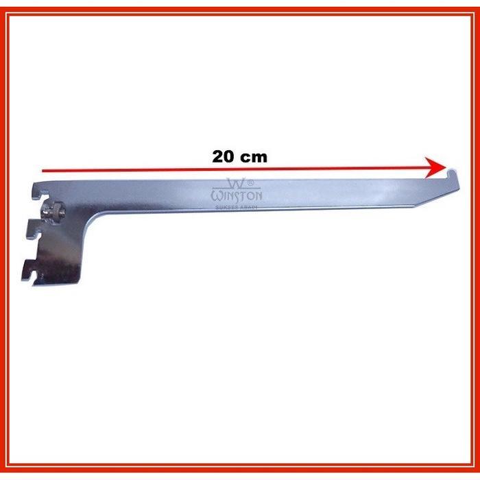 "New" Bracket Kaca 20 Cm Siku Braket Penyangga Rak Kaca Daun Bracket Kaca