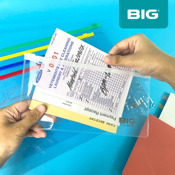 [] BIG Pocket File Zipper Folder File Plastik Transparan Name Tag Alat Tulis Kantor PO-9006