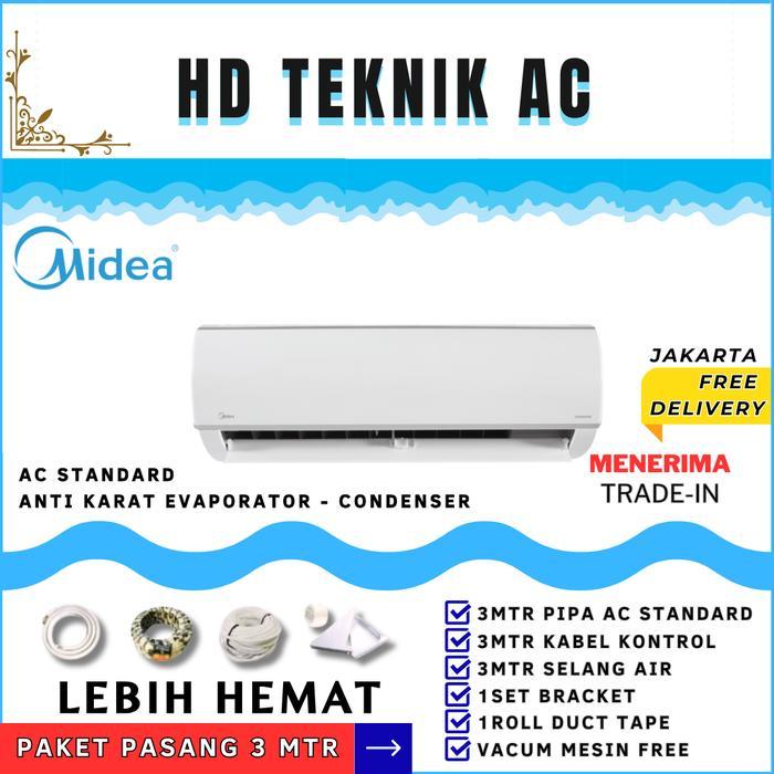 AC MIDEA 1/2PK - 2PK PAKET PASANG LEBIH MURAH