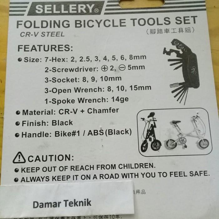 KUNCI SEPEDA TOOLS SET SEPEDA SELLERY USA FOLDING BICYCLE TOOLS SET