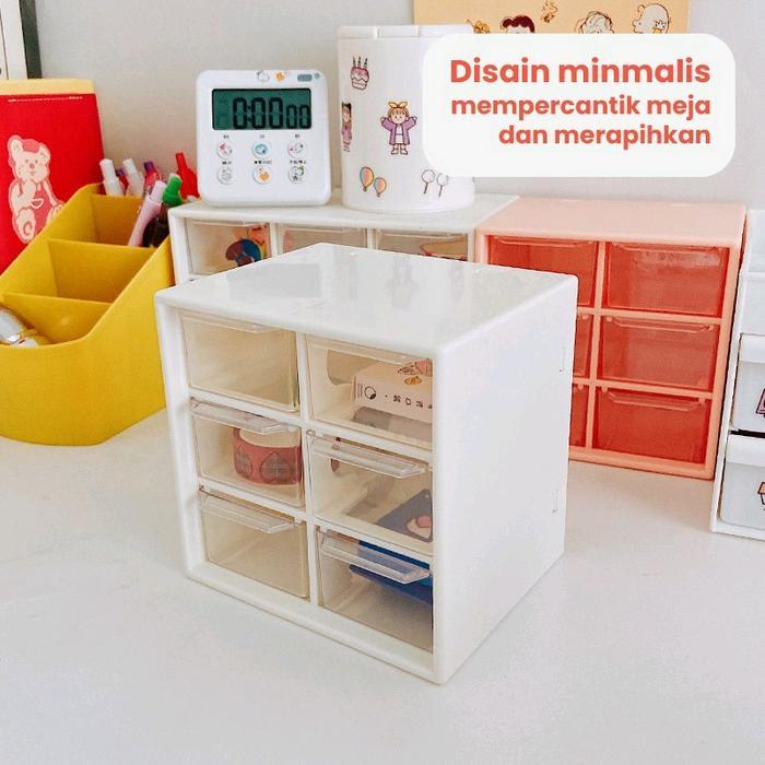 Laci Mini Kotak Perhiasan/Laci Mini Serbaguna 6 sekat