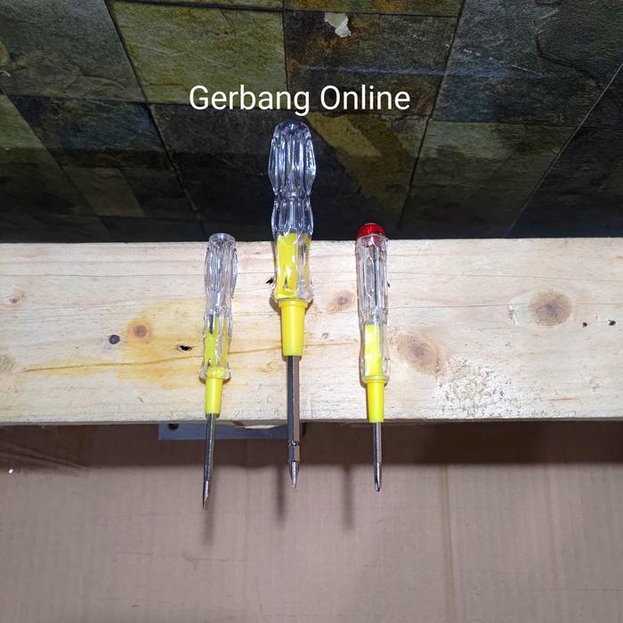 "New" Obeng Tespen Listrik Terbaik Bolak Balik Sunfree Tes Pen Plus Minus