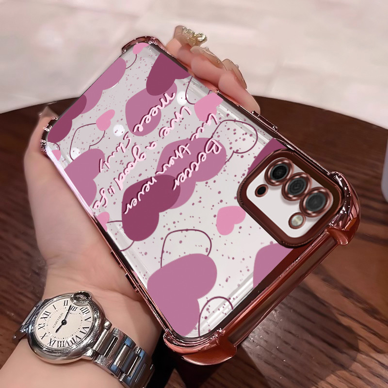 Casing Hp Untuk Samsung Galaxy A03s A02s M02s F02s Case Hati Romantis Bening Tebal Cesing silikon Ka