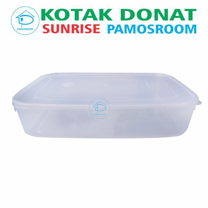 Stok Baru Pamosroom Tempat Donat Box Plastik Kotak Makan Kue Bolu Basah 7000ml