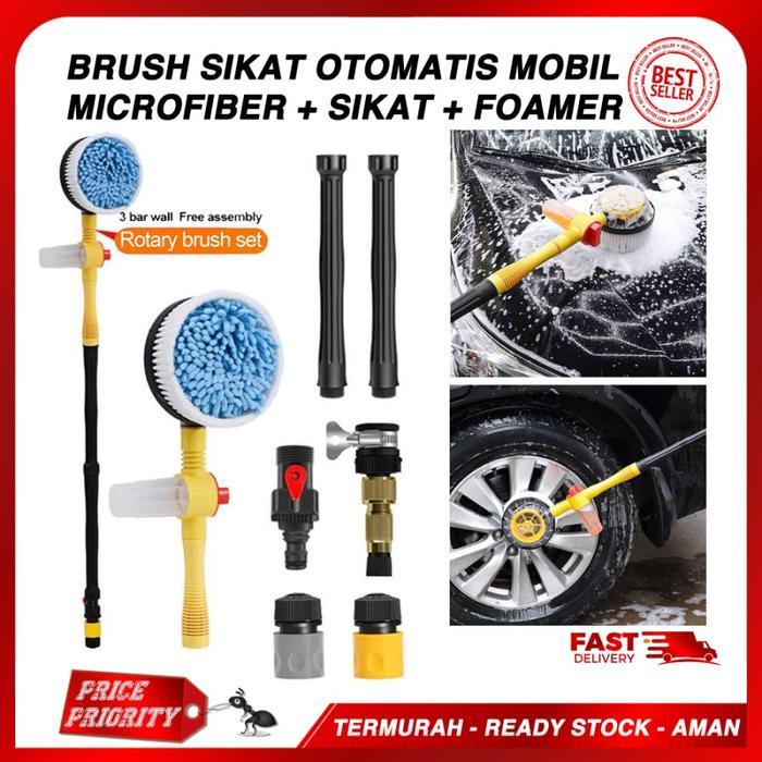Sikat Microfiber Cuci Mobil Otomatis Mikrofiber Shampo Mobil Gagang