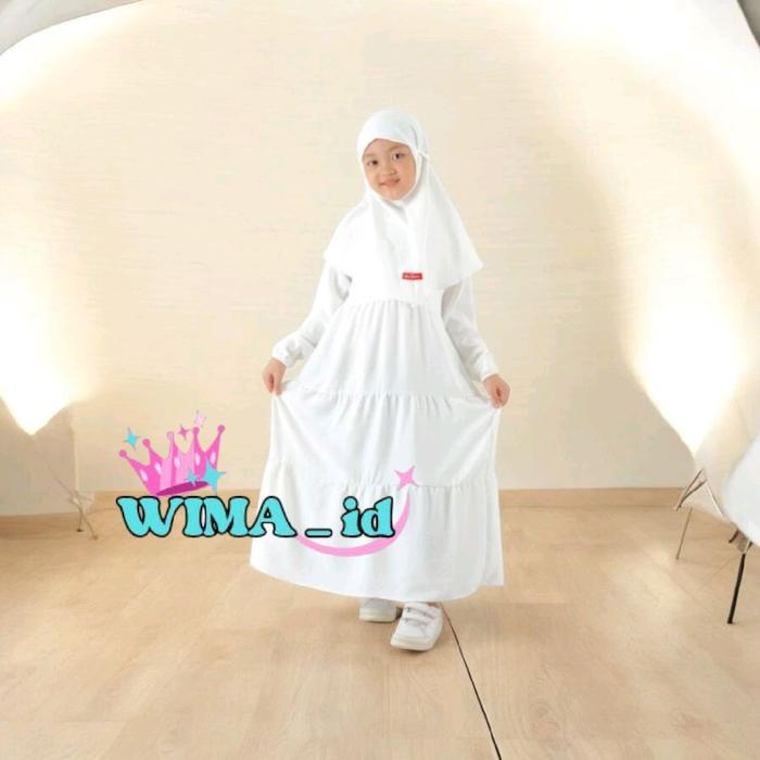(SPESIAL RAMADHAN) GAMIS SET ANAK 2-10 TAHUN HITAM PUTIH POLOS CRINKLE AIRFLOW HALUS ADEM TIDAK