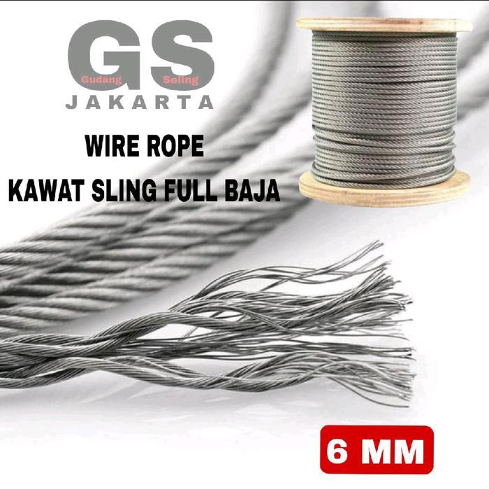 "New" sling baja 6mm / seling baja 6mm / kawat baja 6mm / Full baja 6x19
