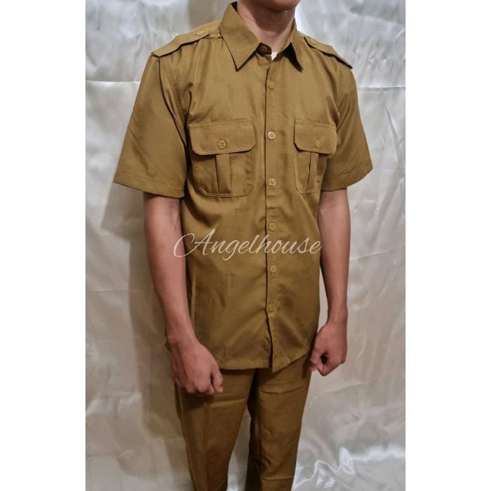 SERAGAM KERJA PEMDA GELAP PRIA (PREMIUM)