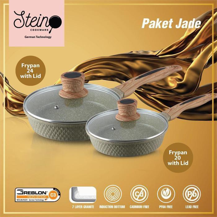 STEIN COOKWARE PAKET JADE FRY PAN 24CM FRYPAN 20CM WITH LID