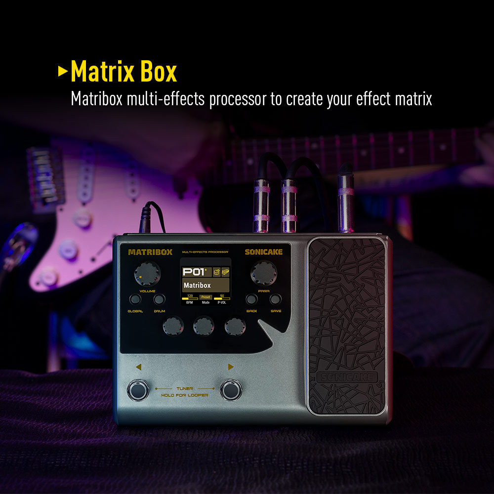 SONICAKE Matribox 140 Built-in Guitar/Bass/Acoustic Multi Effects Processor with Expression pedal