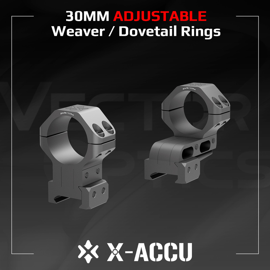 BEST  Vector Optics X-ACCU 30mm Cantilever Weaver/Dovetail Riflescope Rings Adjustable Elevation Hei