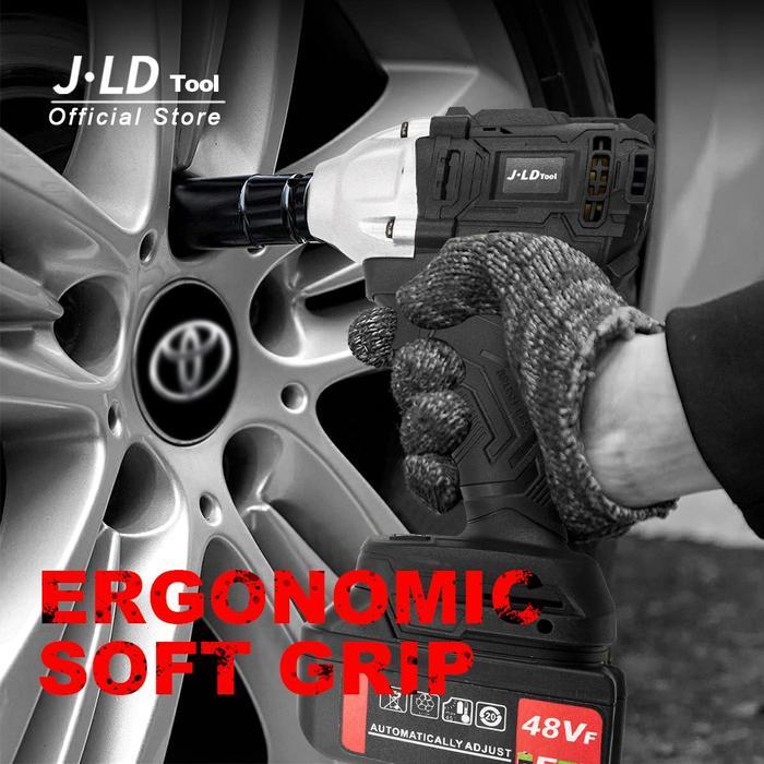 JLD Impact Wrench Brushless 350nm Bor Impact Baterai Mesin Bor Baterai 88vf impact jld 350 nm 200
