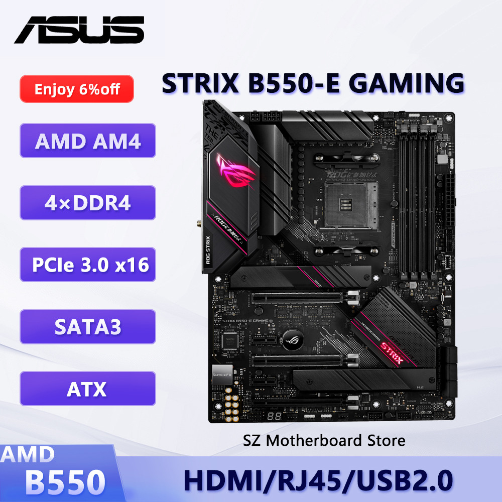 Placa base ASUS AMD B550 AM4 STRIX B550-E compatible con Ryzen 5600X 5600G 5700X 5800X3D 5950X DDR4