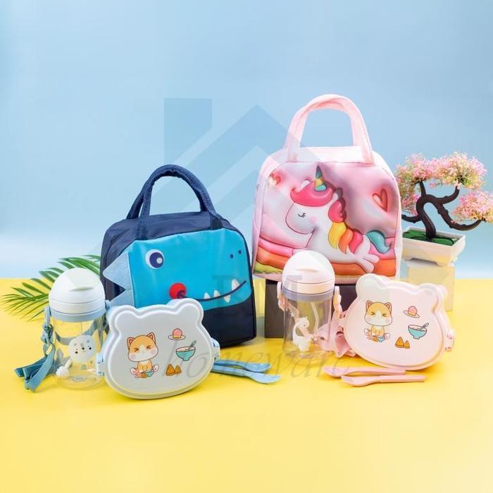 Paket 3In1 Kotak Makan TK + Botol Minum + Tas / Kotak Makan Anak TK