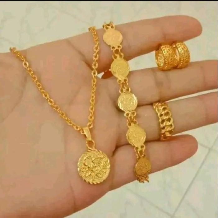 SET TITANIUM DEWASA KOIN Emas Kulit